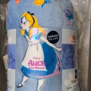 Disney Alice In Wonderland Blue Cartoon Character Blanket